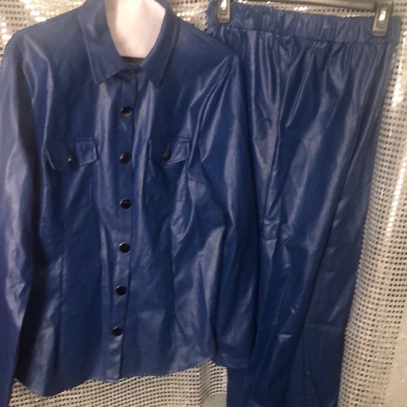Other - Two piece blue pleather.